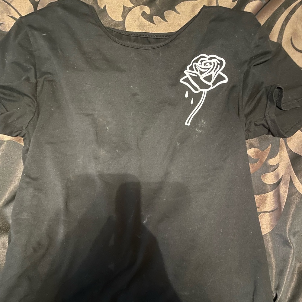 Women’s black flower shirt